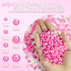 qiipii 380PCS 8mm Rose Pink Half Round Pearls Bulk - Image 3
