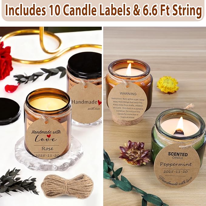 Multiwins 130 Pcs Candle Wicks for Candle Making Kit: 100 Cotton & 30 Wood Wicks - Image 5