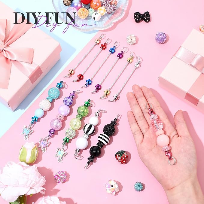 Tondiamo 24 Pcs Beadable Keychain Bars Bulk Blank DIY Metal Beaded Keychain - Image 3