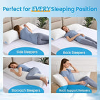 QUTOOL Cooling Pillow for Sleeping, CertiPUR-US Shredded Memory Foam Full Body - Image 3