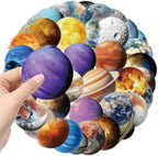 50PCS Transparent Planet Space Stickers, Waterproof PET Decals, Realistic Solar - Image 4
