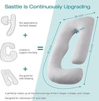 Sasttie Pregnancy Pillows for Sleeping, Jumbo U Shaped Cooling Full Body Pillow - Image 4