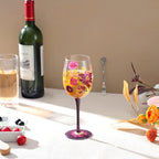 NymphFable Forever Flower Wine Glass 15oz Hand Painted Wine Glasses, Colorful - Image 2