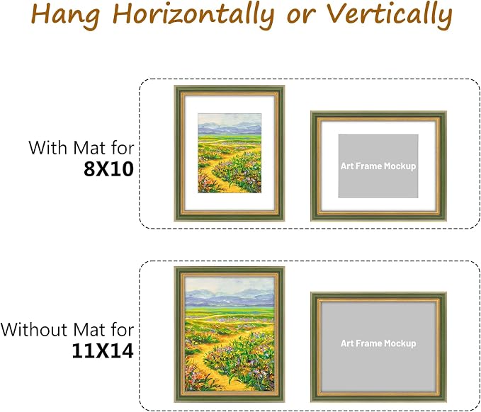 Golden State Art, 11x14 Ornate Picture Frame Holds 8x10 Photo, build-in hangers - Image 5