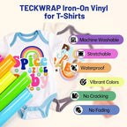 TECKWRAP Heat Transfer Vinyl for T-Shirts 20 PCS 10"x12" Easy Cut & Weed | 19 - Image 4