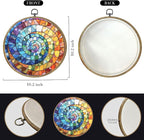 Colorful Boho Rainbow Geometric Spiral Sun Art Gift Framed Round Wall Decor - Image 2