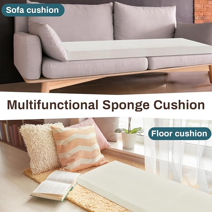 Frienda 1 Pack 36" x 24" x 3" Upholstery High Density Craft Sheets Cushion Foam - Image 6