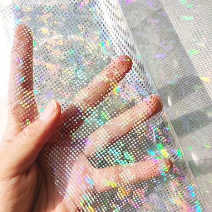 HYANG Transparent Fragment PVC Super Clear Holographic Vinyl Faux Leather - Image 2