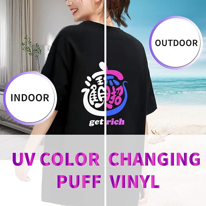 Color Changing Puff Vinyl Heat Transfer, 3D Foaming Heat Transfer Vinyl - Image 2