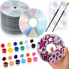 Sabary 29 Pcs DIY CD Painting Kit Painting Gift Includ 24 Pcs 4.72'' Blank Cds by Sabary