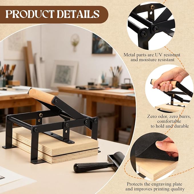 Printing Linocut Hand Lever Press Machine - Image 4