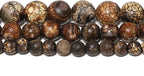 45pcs Round Loose Brown Crack Old Agate Beads - Image 7