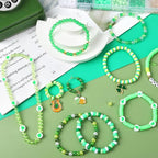 UPINS St Patricks Day Bracelet Kit Shamrock Green Beads - Image 4
