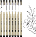 Fineliner Pens - Archival Black Ink Pen - Pens by Unknown