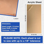Duco Clear Cast Acrylic Sheets 1/4" Thick 8" x 12" - Image 2