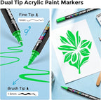 Betem Dual Tip Acrylic Paint Pens, Paint Markers - Image 2
