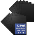 12 Pack Black Plastic Sheet 8x12x0.04 in Flexible High Tensile Plastic Sheets by Polvtor
