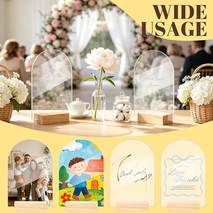 Bercoor 15 Pack 4x6 Inch Blank Clear Arch Acrylic Sign - Image 4