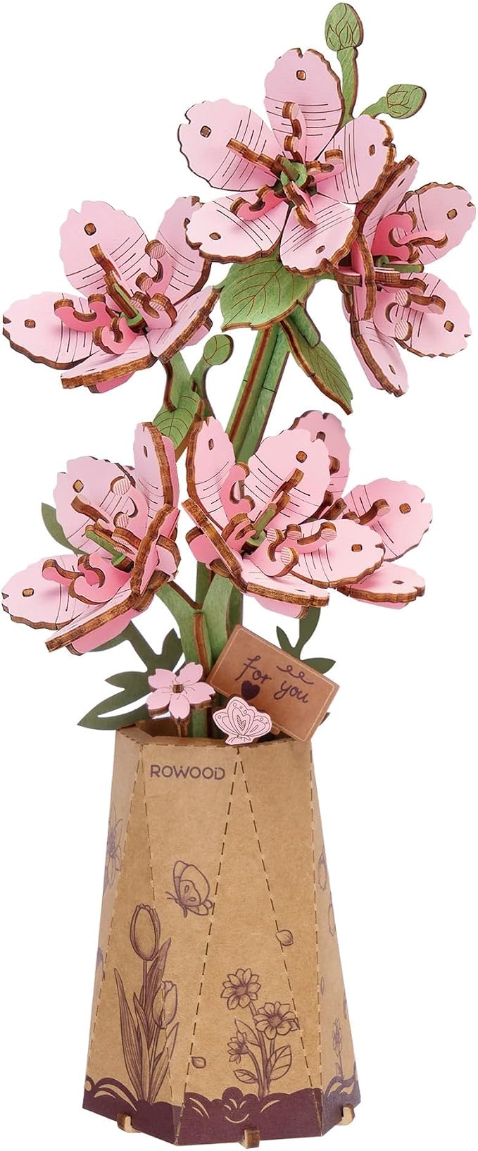 Rowood 3D Puzzles for Adults, DIY Wooden Cherry Blossom Bonsai Tree Botanical by RowoodAssembleArtDecorateLife