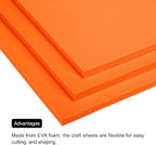 MECCANIXITY EVA Foam Sheets Orange 9.8 Inch x 9.8 Inch 10mm Thick Crafts Foam - Image 4