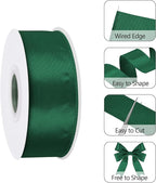 Forest Green 1.5 Inch Continuous 25 Yards Satin Wired Ribbon - Image 3