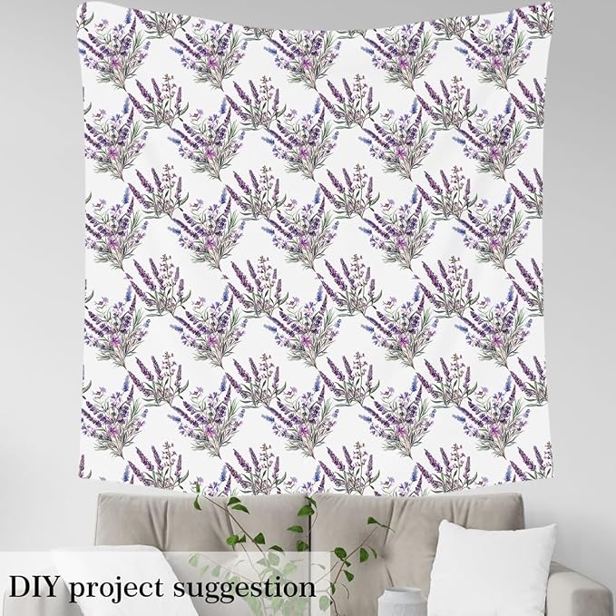 Purple Lavender Fabric by The Yard, Rustic Country Decor Soft Flannel Polyester - Image 4