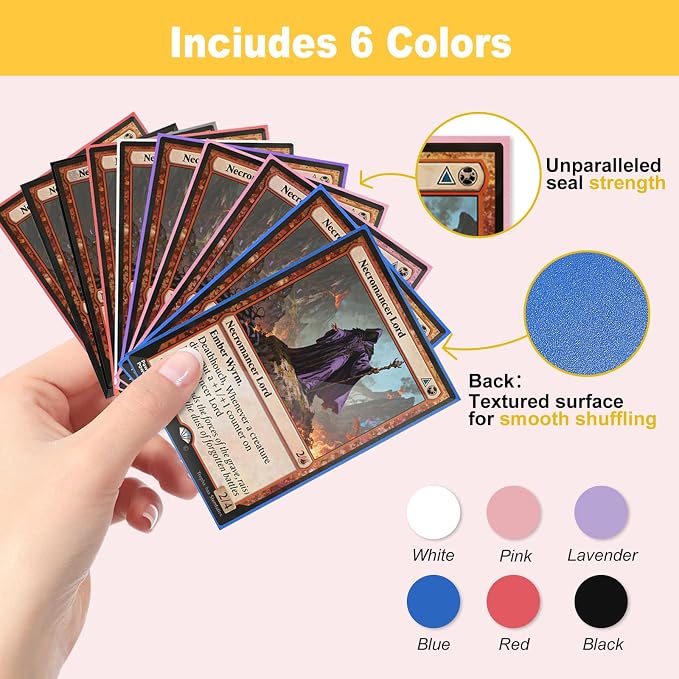 900 Count Matte Card Sleeves, 6 Colors Bulk Trading Card Sleeves - Image 3