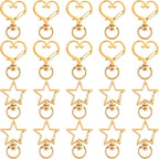 20 PCS Star Swivel Keychain Clasps, Heavy Duty Star Heart Shaped Spring Snap by Isslly