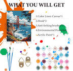 Fountor Paint by Numbers Kit for Adults Beginner, San Francisco Scenery Oil - Image 4