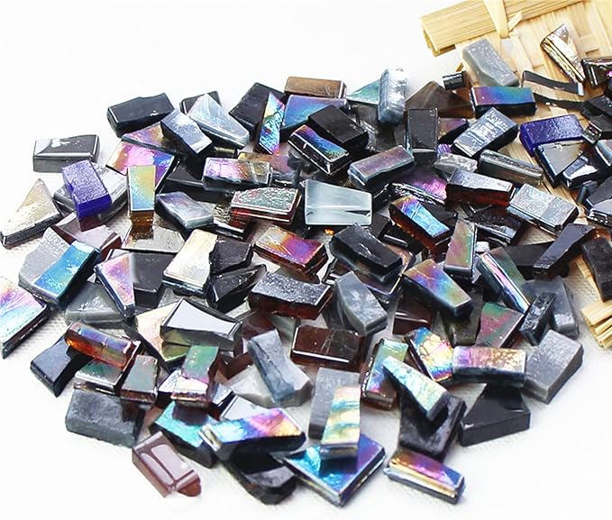 1.1lb Irregular Crystal Mosaic Tiles, Small Mosaic Tile DIY Hobbies Children by BTMIEY