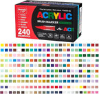 240 Colors Acrylic Paint Markers Set, Soft Flexible Brush Markers - Image 7