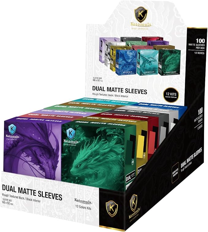 1200PCS MTG Card Sleeves, Katomula 12 Colors Dual Matte Card Sleeve by Katomula