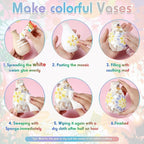 Fuyoooo 2 Sets DIY Vase Mosaic Painting Kit DIY Mosaic Arts and Craft Kits - Image 3