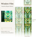 Original Hand Drawn Faux Stained Glass Window Film, Double-Sided Privacy Static - Image 4