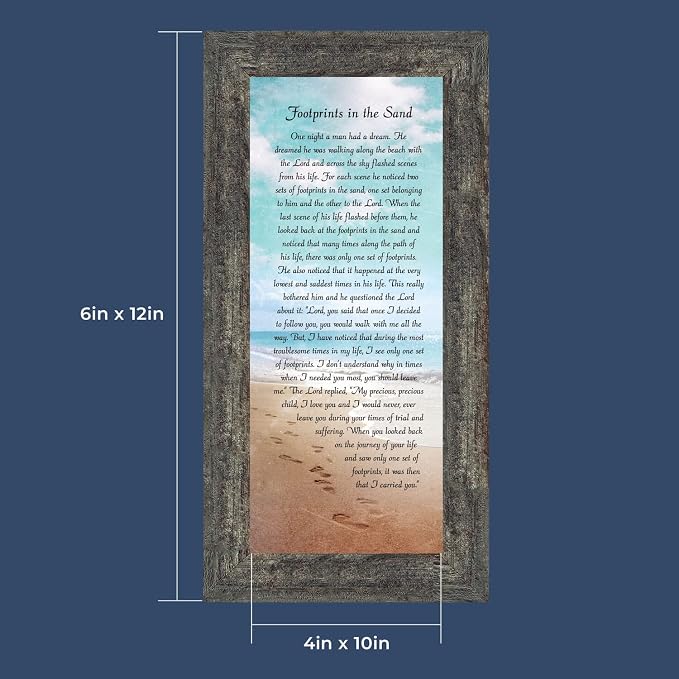 Footprints in the Sand Inspirational Wall Art, Beach Decor, Christian Gifts - Image 3