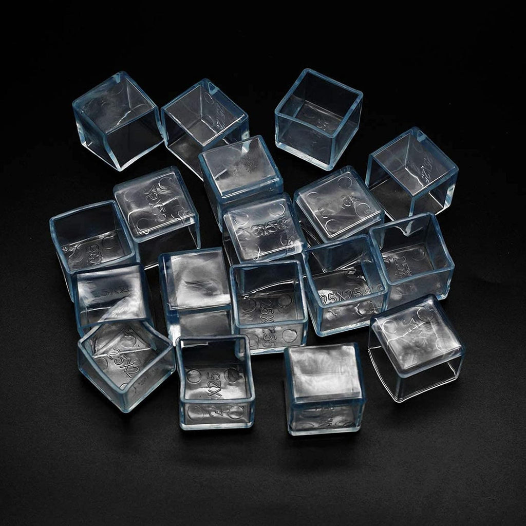Still Awake 12 Pcs Transparent Square Anti-Slip Rubber Leg Tips Chair Leg Caps Furniture Floor Protectors Chair Table Bar Stool Leg Covers Furniture Leg Cube Feet 1.97 Inch x 1.97 Inch (50 x 50mm)