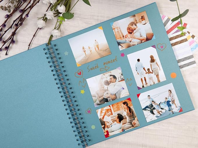 potricher 12 x 12 Inch Large DIY Scrapbook Photo Album 80 Pages Thick Kraft - Image 3