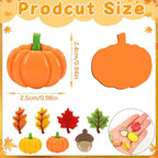 JUNEBRUSHS 80 Pcs Fall Mini Resin, Pumpkins Acorn Maple Oak Leaves Flatback - Image 2