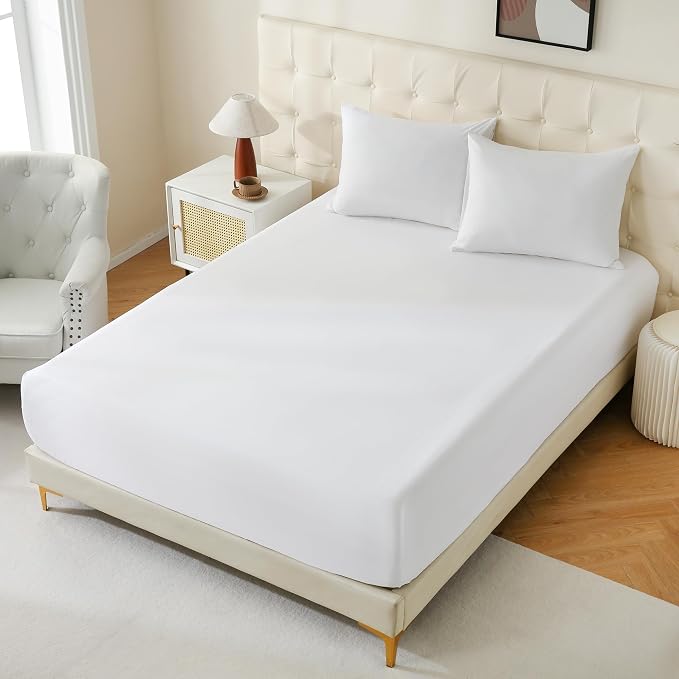 White Bulk Full Fitted Sheet Only Deep Pocket 6 Pack, Quick Sort Bottom Bed - Image 2