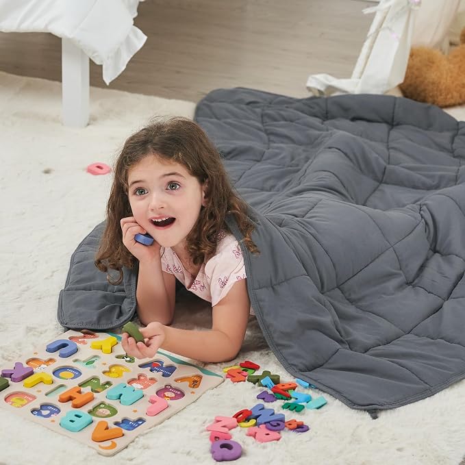 Weighted Blanket Kids 10lbs, Twin Size Cooling Heavy Throw Blanket - Image 2