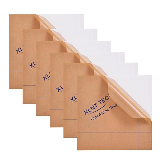 6 PCS White Cast Acrylic Opaque Plastic Sheet 8 x 8 Inch, by MaterialsParts