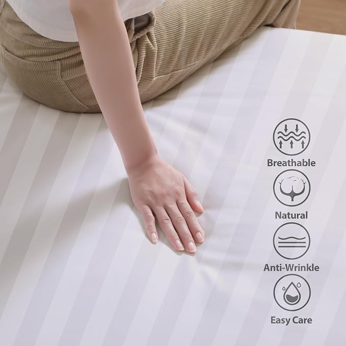 2-Pack 100% Egyptian Cotton Fitted Sheet TwinXL Size, 600 Thread Count Cotton - Image 4