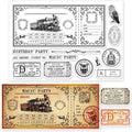 GLOBLELAND Vintage Train Ticket Clear Stamps by GLOBLELAND