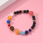 Women Stone Bead Charm Bracelet Universe Galaxy the Eight Planets Nine Planets - Image 5