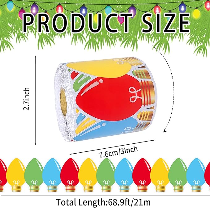69Ft Christmas Light Bulb Bulletin Board Border Xmas Light - Image 2