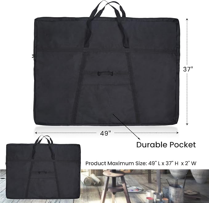 JJRING Extra Large Dacron Waterproof Light Weight Art Portfolio Tote Bag - Image 2