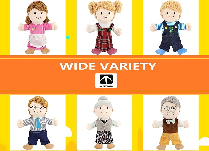 Family Hand Puppets for Kids, Includes Grandpa, Son - Image 5