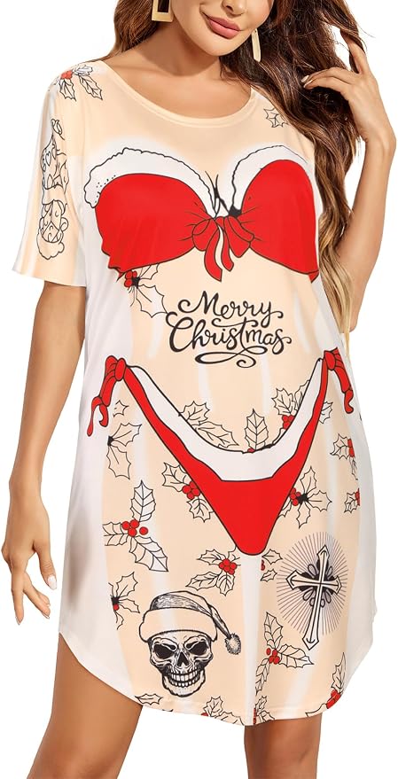 Ekouaer Women's Bikini Shirt Cover Up Short Sleeve Cute Bikini Print Cover-Up by EKOUAER
