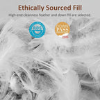 Luxury Feathers Down Pillows Standard Size Set of 2, Hotel Quality Fluffy Bed - Image 4