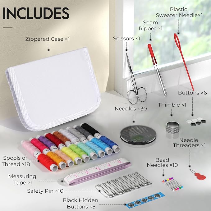Coquimbo Sewing Kit Gifts for Adults Teen Grils Women Mom Grandma, Portable - Image 3